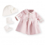 You & Me Baby So Sweet Premium Doll 3 Piece Pink/White Winter Coat Set