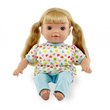 You & Me 12 Inch Toddler Doll - Blonde in Blue Heart Print
