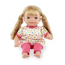 You & Me 12 Inch Toddler Doll - Blonde in Pink Heart Print