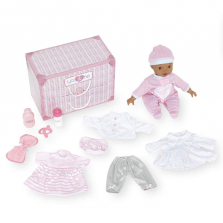 You & Me 14 inch Pink Baby with Keepsake Basket Set - Ethnic